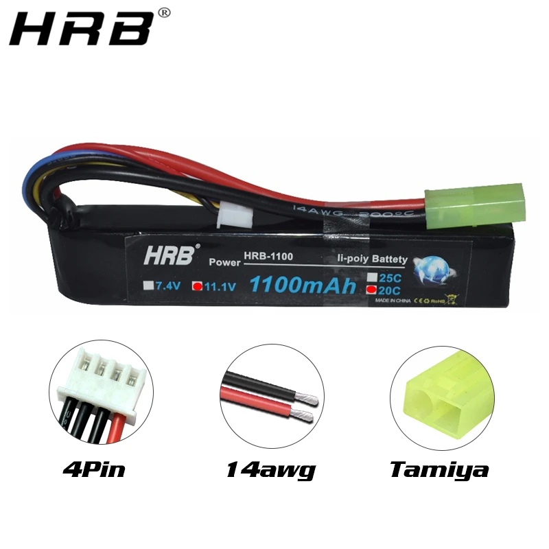 HRB-Water-Gun-Lipo-Battery-3S-2S-7-4V-11-1V-1100mAh-25C-Tamiya-Connector-AKKU (3)