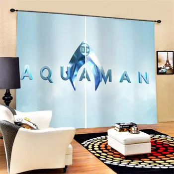 

Aquaman Blackout 3D Window Curtains For Living Room Bedroom 2 Panels 3D Print Window Drapes Curtains Custom Decoration Curtains
