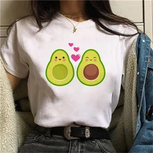  Avocado  Women O-NECK T-shirt Fashion Top Tees Female Aesthetics Short Sleeve White Tops Female T-shirt 