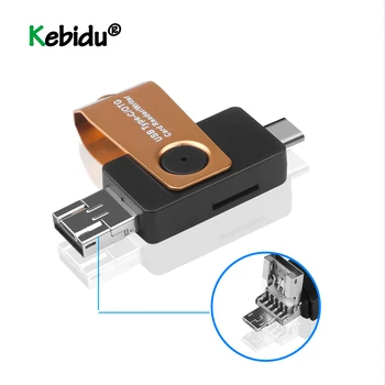 

USB Adapter 3-in-1 Type C OTG Card Reader With USB Female Interface USB 2.0 TF Micro USB Data Transmission Adapter For PC Phone