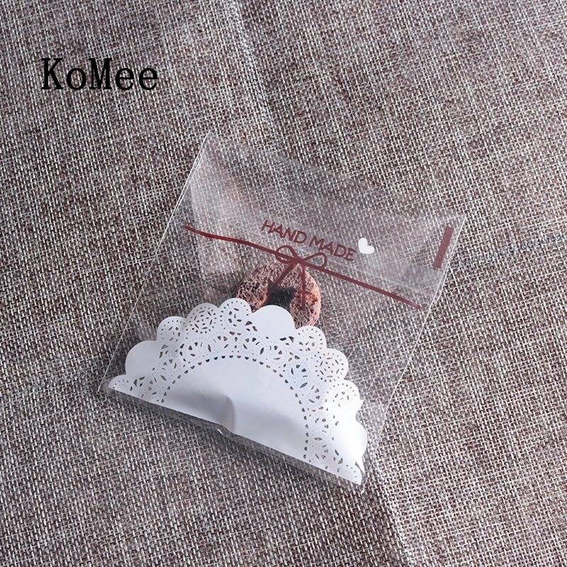 

Прозрачные пластиковые пакеты 500 шт./лот, 10x10 + 3 см, милые мешочки для упаковки печенья, модные ювелирные украшения, серьги, ожерелья, подарочные пакеты