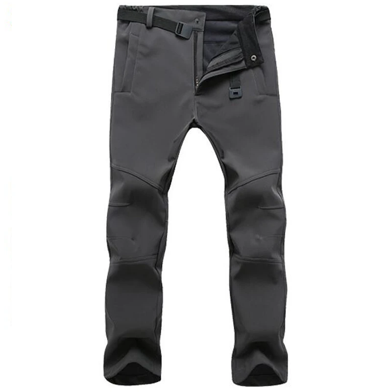 Pantalones térmicos de forro polar para hombre, prendas de vestir, gruesos, impermeables, para otoño|Pantalones informales| - AliExpress