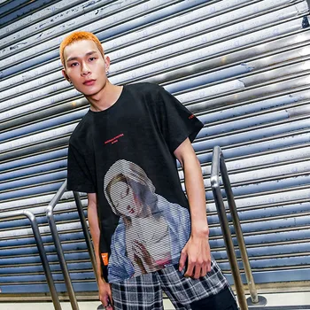 

Ícone escuro Impresso T-shirt Dos Homens Em Torno Do Pescoço Tshirts Hipster Top Masculino Magro T-shirt dos homens T-shirts 201