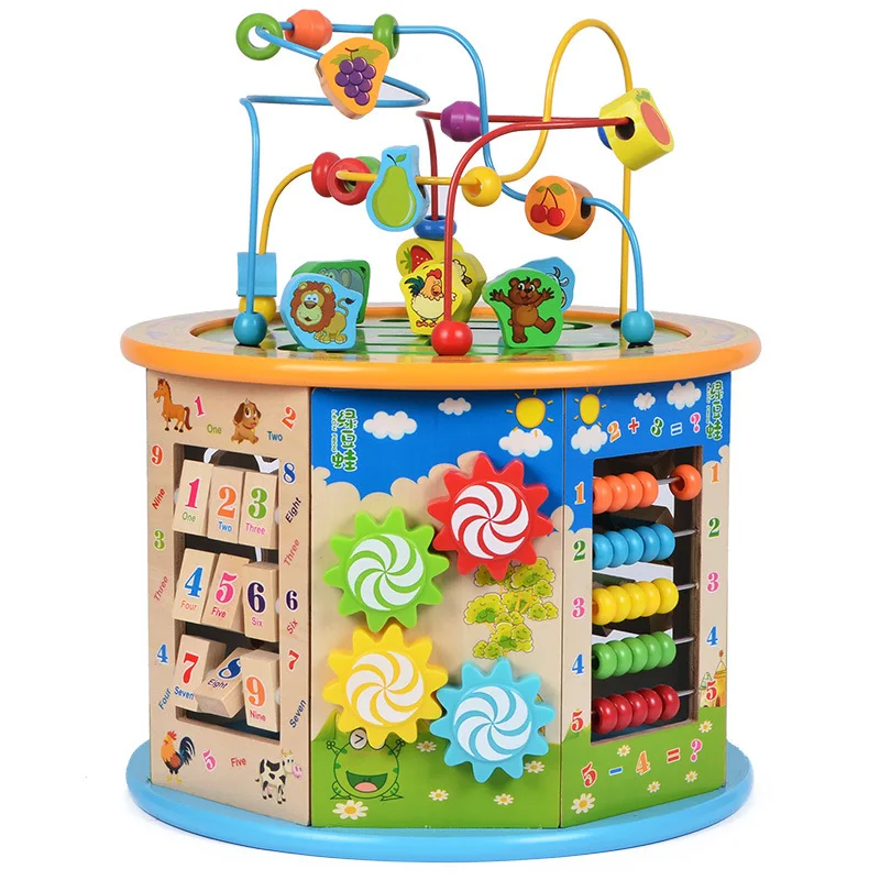 

[Jane Really Optimization] Multi-functional Music Bead-stringing Toy Treasure Chest Beaded Bracelet Educational Wooden Toys
