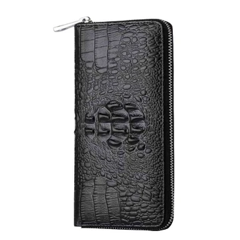 

Quality Cowhide Woman Clutch Wallets Genuine Leather Long Wallet Famale Large Capacity Crocodile Pattern Purse Card Holder