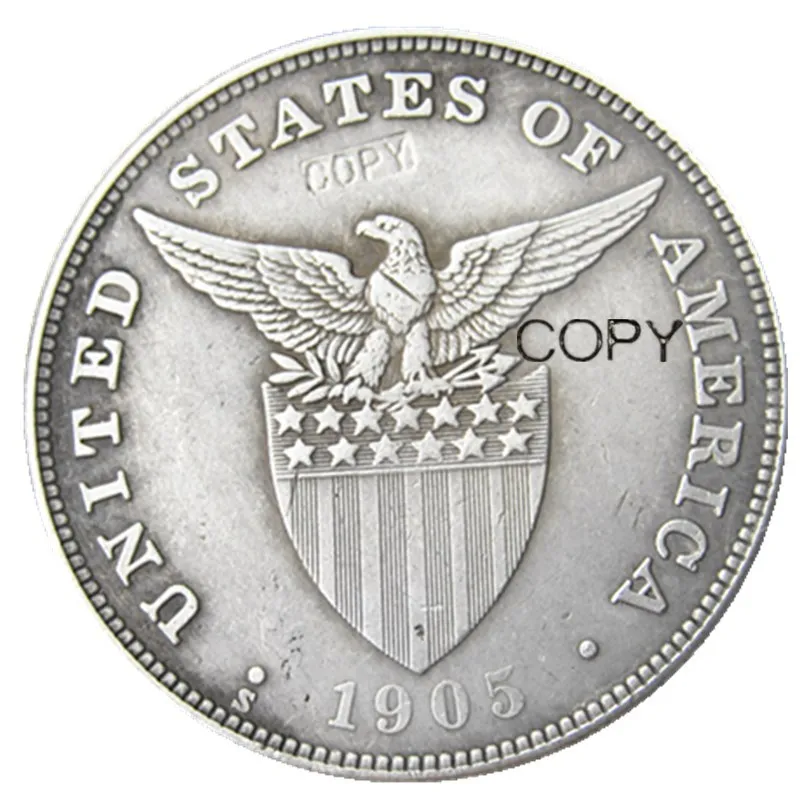 Филиппины набор(1903-1906) 4 шт 1 песо корона посеребренные копии монет