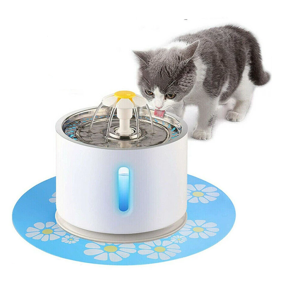 

2.4L Automatic Cat Water Fountain LED For Pets Automatic Feeders Large Spring Drinking Bowl Cat Water Dispenser Drink Filter