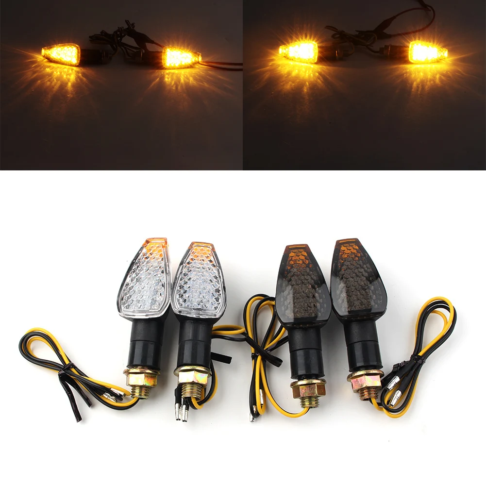 Led Motorcycles Blinkers Costom Amber Turn Signal Light W/12v Resistors Universal Indicators