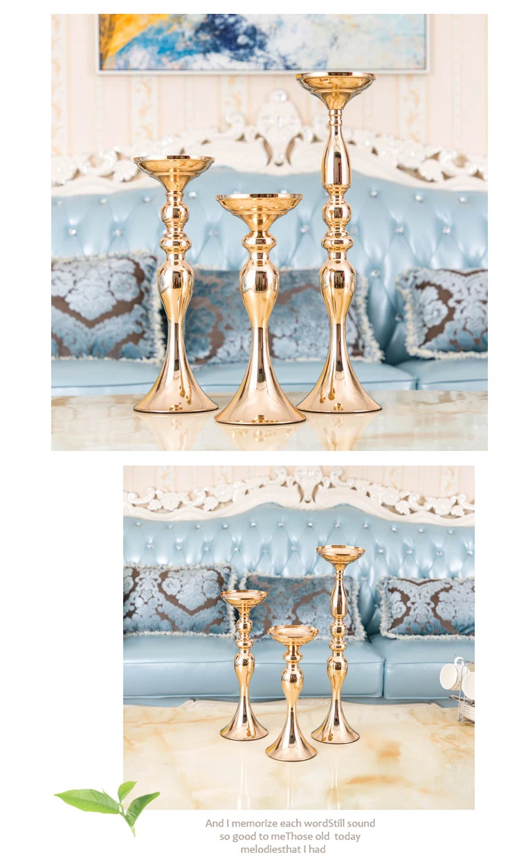 JAROWN Wedding Candle Table Centerpiece Decoration Holders Metal Flower Stand Vase Event Road Lead Decor Home Decoration (9)