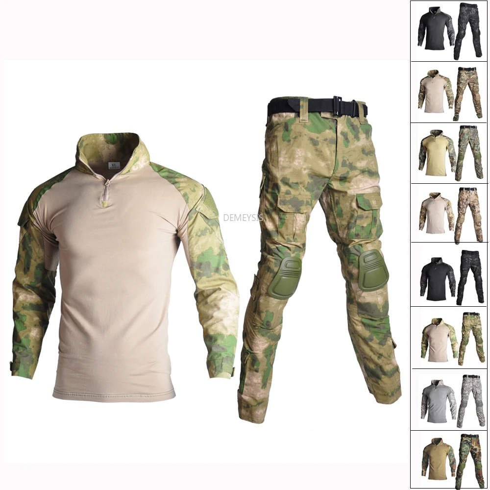 Airsoft Military Herren Tactical Shirt Pants Combat G3 BDU Uniform Freizeit Camo