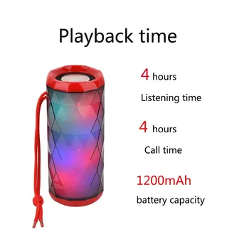 

LED Sounbar Button Control TG167 Portable Speakers Bluetooth Bass Cool Color Polygonal Design Waterproof Wireless Loudspeaker