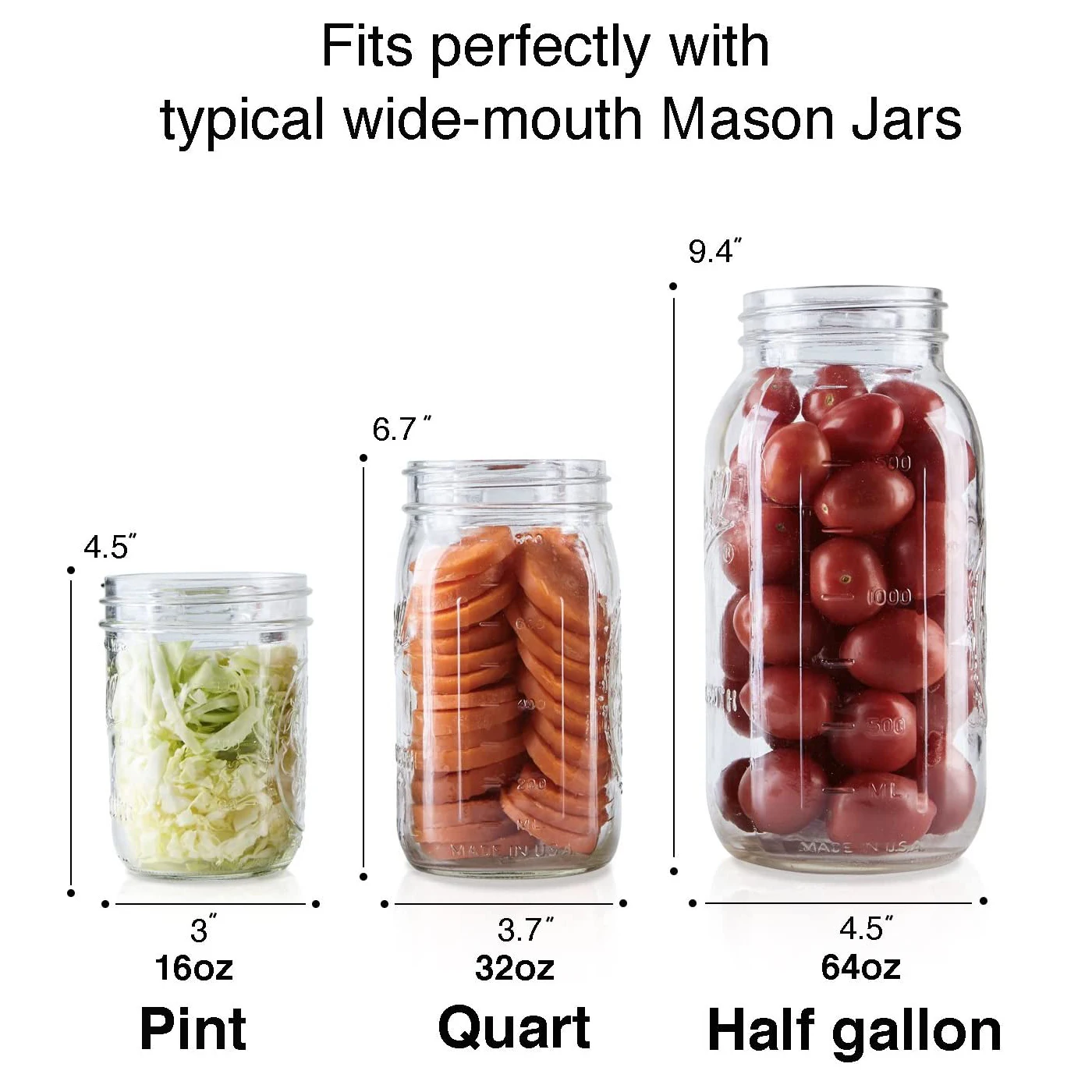 Fermentation Glass Weights with Easy Grip Handle for Wide Mouth Mason Jars