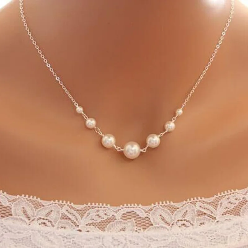 Vintage necklace pearl necklace artificial beads
