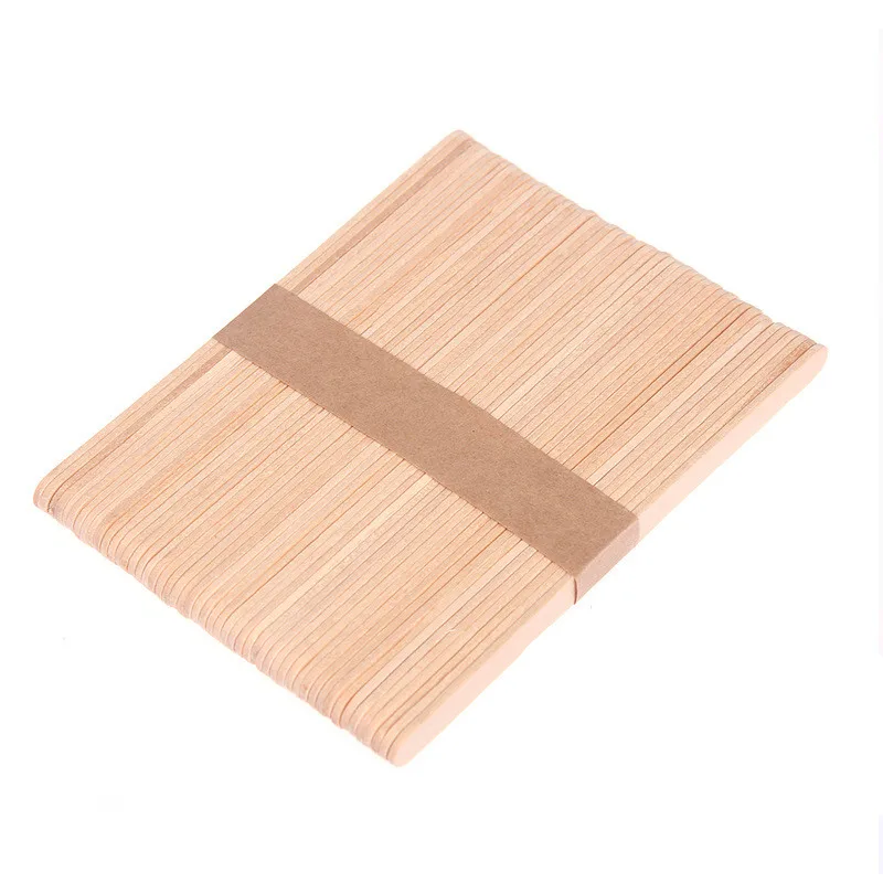 Popsicle Sticks 50Pcs Wooden Craft Ice Cream Stick Ice Lolly Sticks Natural Cake Tools DIY kids Handwork Art Crafts Toy Mold