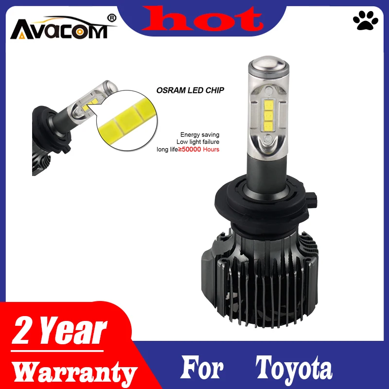 Avacom 2X 6500K H4 светодиодный H7 H11 H8 HB4 H1 H3 HB3 Автомобильные фары V2 лампы 72 Вт 12000LM