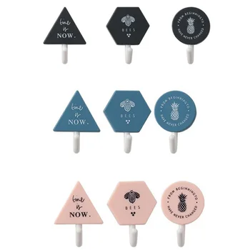 

9PCS Nordic Car Clothes Wall Stickers Hook Door Towel Bathroom Hook Kitchen Bathroom Wall Hanger Key Hanger Wall Hanger