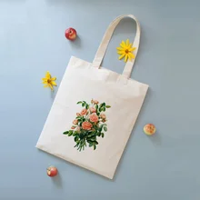 Цветочный принт сумка для покупок с логотипом ежедневное использование Сделай Сам холст эко многоразовая сумка рециркулирующая сумка для женщин