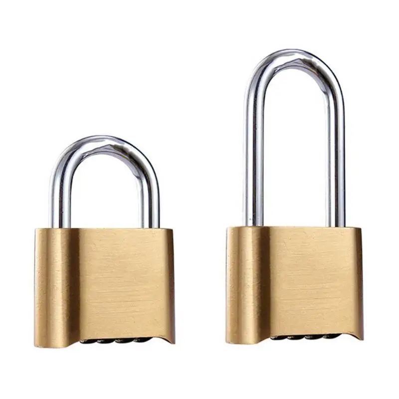 

Waterproof Brass Padlock Four-Digit Combination Bottom Password Copper Lock Safe Security Locks for Suitcase Luggage Door Window