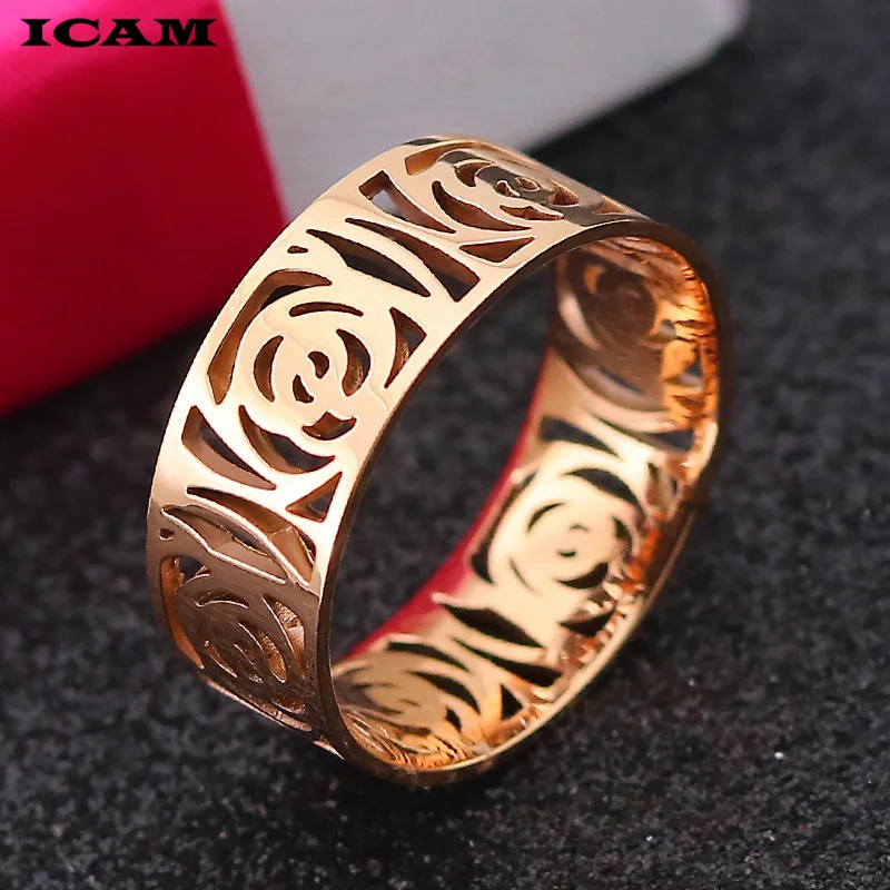ICAM Bohemian Retro Crystal Flower Hollow Lotus Rose Silver Ring Women Wedding Anniversary Gift | Украшения и аксессуары