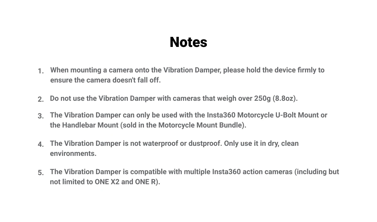 Description Picture 5 of itemInsta360 X4 X3 Vibration Damper For Insta 360 ONE X2 / ONE RS Sport Camera Original Accessoies