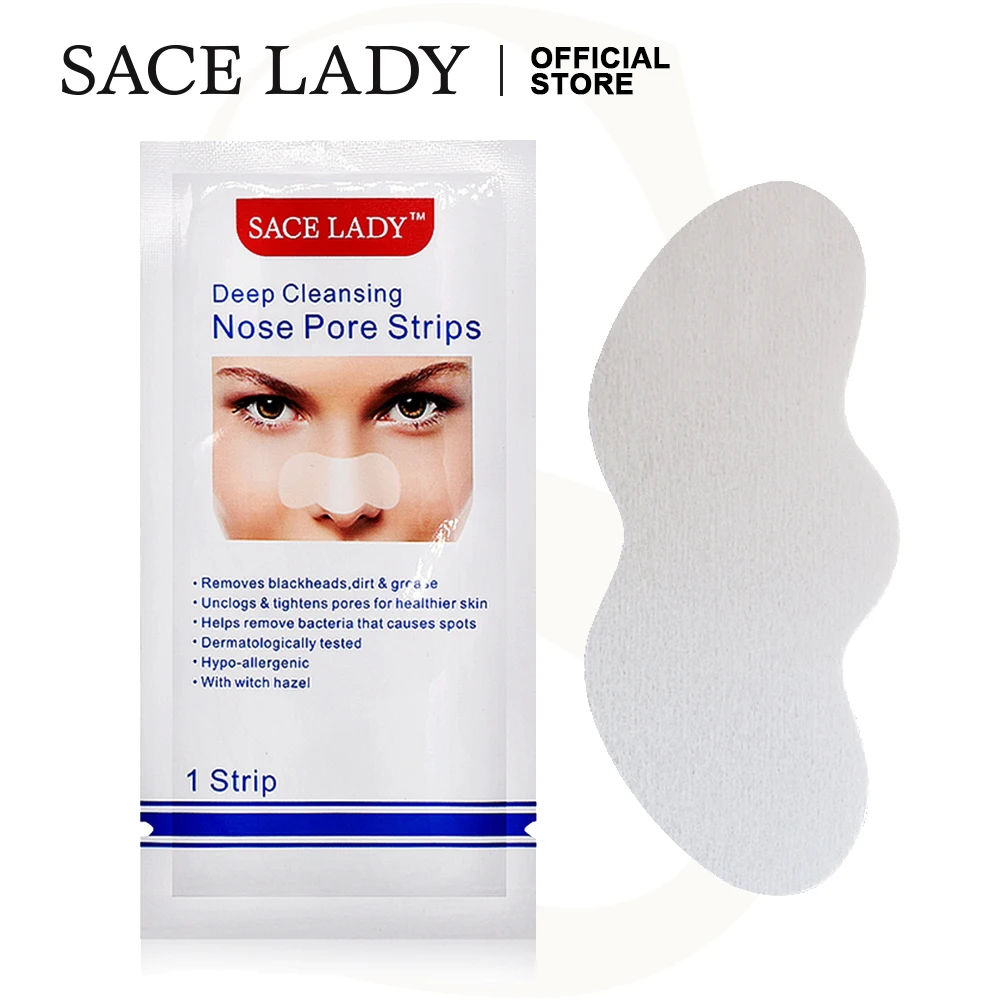 SACE LADY черная полоска для носа в горошек удаление черных точек наклейка на нос