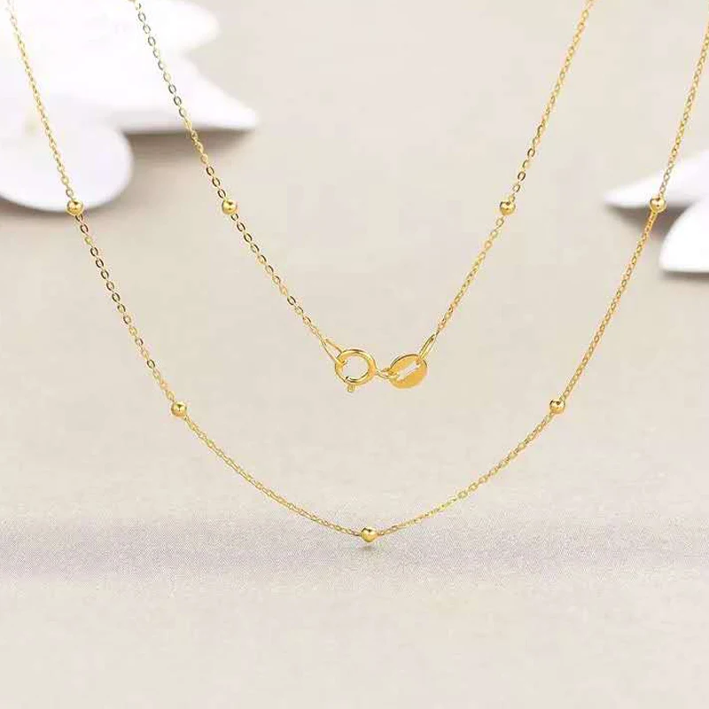 Xf800 Real 18k Gold Necklace Jewelry 