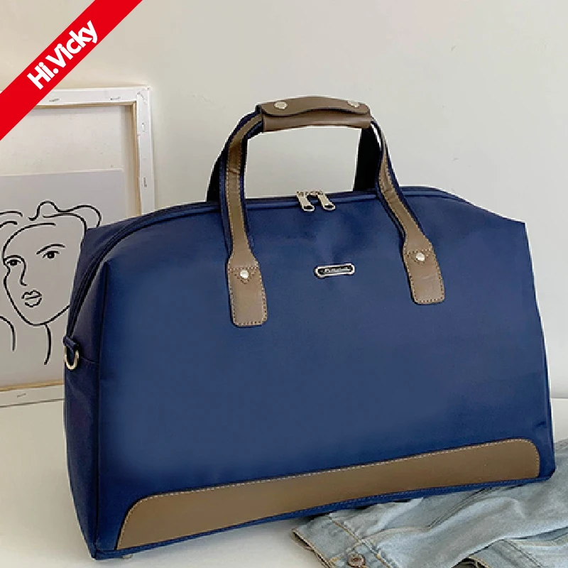 

2020 Large Capacity Tote Bag Summer Travel Portable Tote Bag High Quality Nylon Shoulder Bag Female Fashion Blue Crossbody Bag