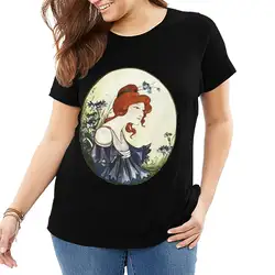 На заказ винтажная девочкa леди женщина Красота Мода женская красивая иллюстрация большой размер женская футболка плюс размер 6XL