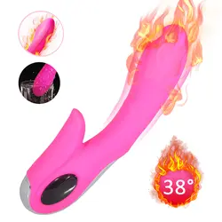 Вибратор Дилдо кролик секс-игрушки для женщин G Spot вагинальный, клиторальный стимулятор Отопление пенис вибратор женский массажер для тела