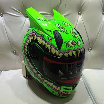 

Cool helmets Professional racing style green big eyes full face motorcycle helmet M L XL XXL four size available variety of helm