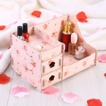 

Wooden 3 Layers Drawer Type Cosmetics Storage Box(Camellia)