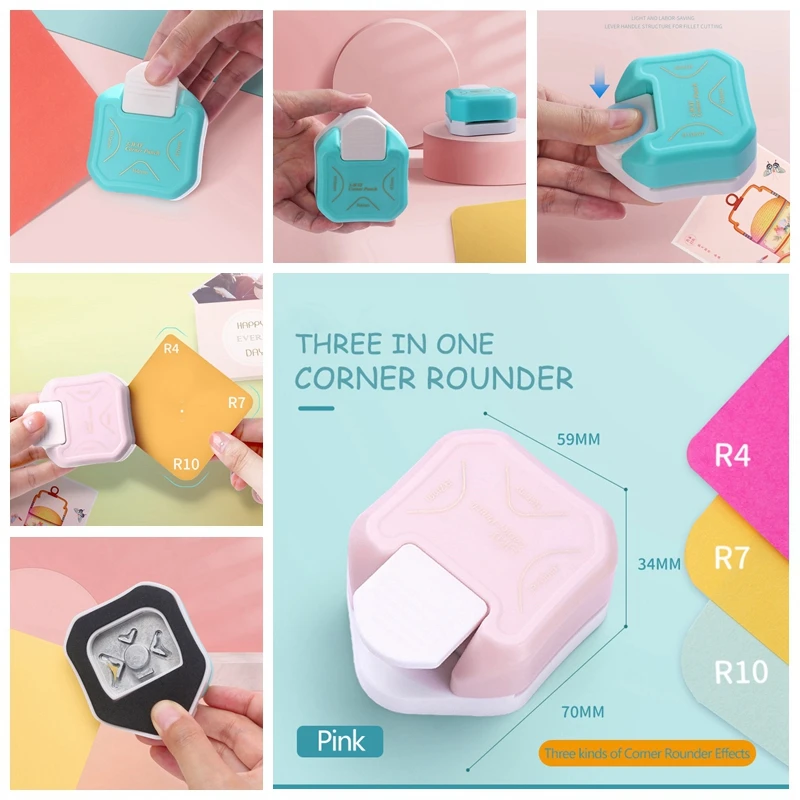 Corner Rounder Punch 3in1 R4/R7/R10mm Round Corner Trimmer Cutter for Card  Craft Scrapbook Wrapping Paper Sticker Photo Laminate - AliExpress