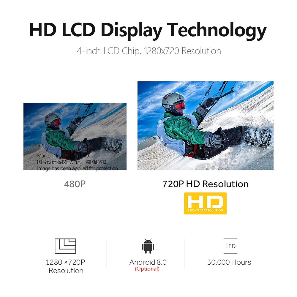Мини проектор AUN Q6S 2600 люмен 1280x720P светодиодный для домашнего кинотеатра 1080P 3D