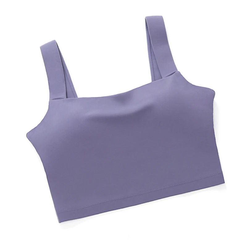 SOISOU Nylon Women's Bra Underwear Gym Yoga Sports Fitness Elastic Bras Tube Top 6 Colors Chest Pad Removable sports bra,womens bras,sports underwear,womens lingerie,sports tank top