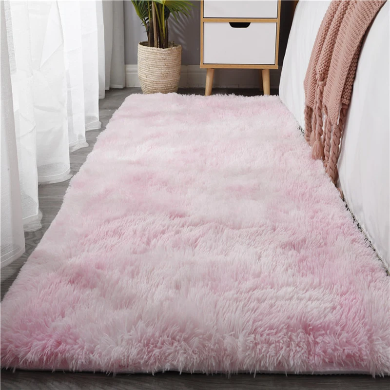 Soft Carpet for Living Room Plush Rug Fluffy Thick Carpets Bedroom Area Long Rugs Anti-slip Floor Mat Gray Kids Room Velvet Mats Floor Mat Shaggy Rugs