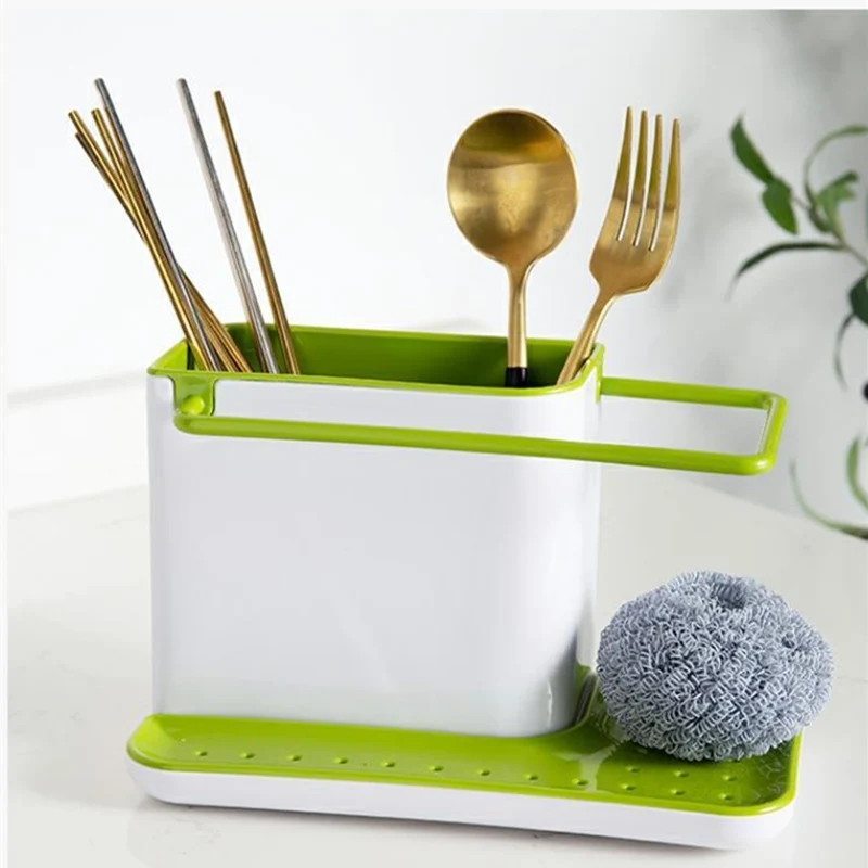 Sink Towel Utensils Sponge Racks Plastic Tidy Ware Shelves Dishes