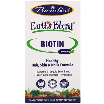 

Earth's Blend, Biotin, 10,000 mcg, 90 Vegetarian Cap sules