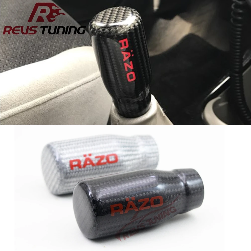 Black Universal RAZO Racing Carbon Fiber Shift Knob Gear Shifter Knob