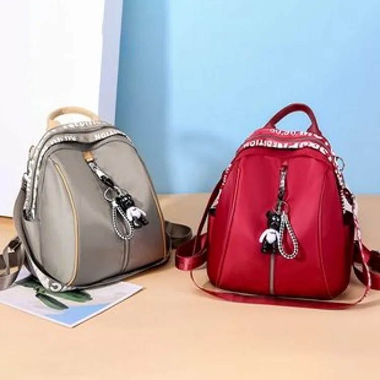 

New Style Oxford Cloth Shell-Style Ribbon Pendant Bear Harajuku Wind WOMEN'S Bag Manufacturers Wholesale Foreign Trade Export 70