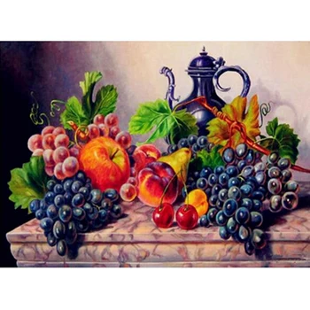 

Diy Diamond Embroidery Still Life,Fruit,Full Drill Diamond Painting Cross Stitch Rhinestone,3D Diamond Home Decor