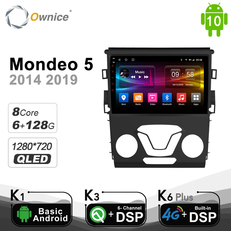 

Carplay 9 "6G + 128G 8Core Android 10,0 Автомобильный DVD плеер для Ford Mondeo 5 2013-2019 DSP 4 аппарат не привязан к оператору сотовой связи навигации GPS SPDIF 2Din Радио RDS
