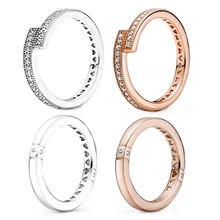 

New Jewellry 100% 925 Sterling Silver Making Fit Original Pan Rose Gold Fien Rings Women For Jewelry Anniversary Gifts wholesale