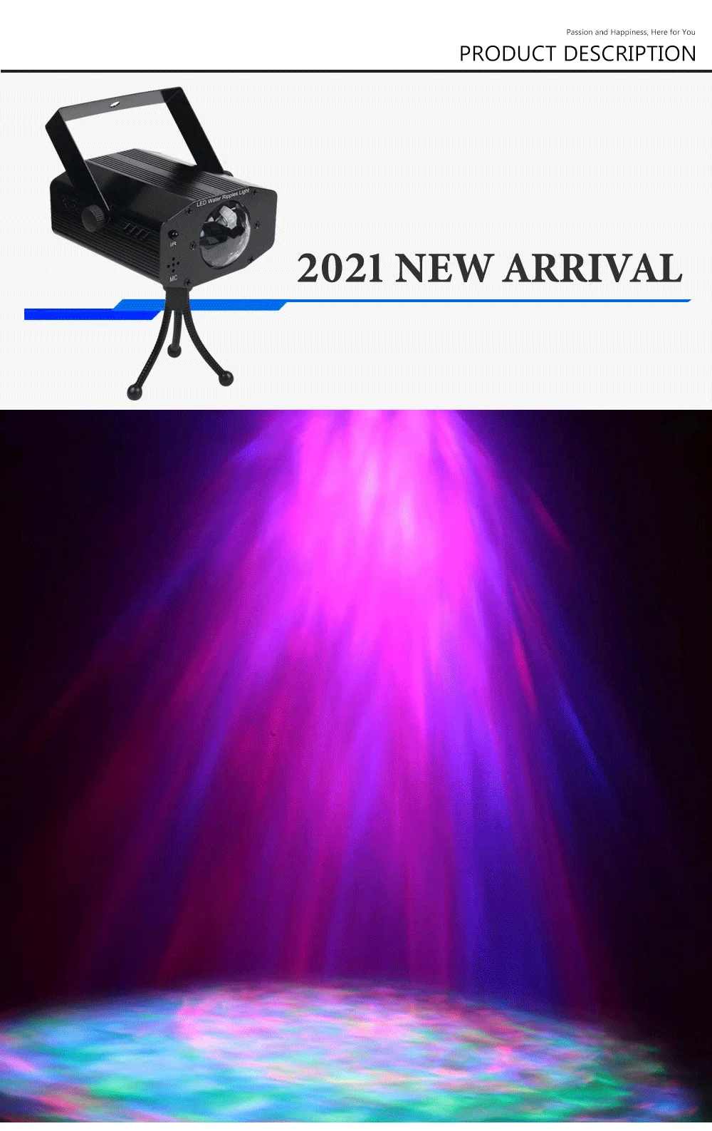 Ondinha de Água Remoto para Casa Luz de Discoteca Luz com Controle Colorida Cachoeira Lâmpada Projeção Festa Luz Palco Como Presentes Natal Led 1 Led luz de discoteca colorida cachoeira lâmpada