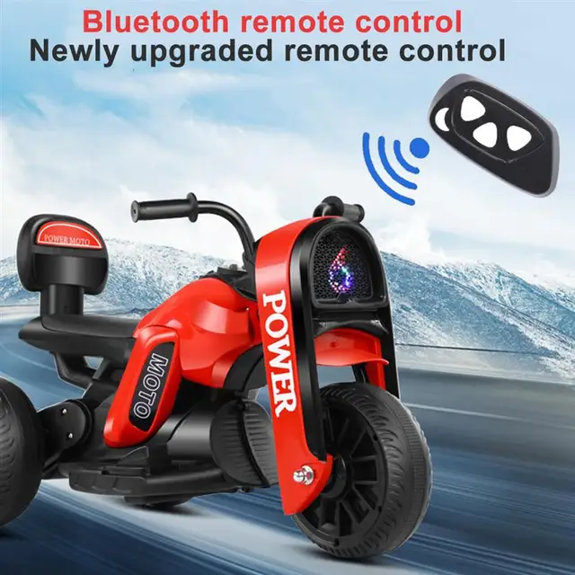 Children'S Electric Motorcycle Boy Girl Baby Charging Remote Control Tricycle Music Light 1-6 Child Toy Car Kids'S Ride-On Toys 1