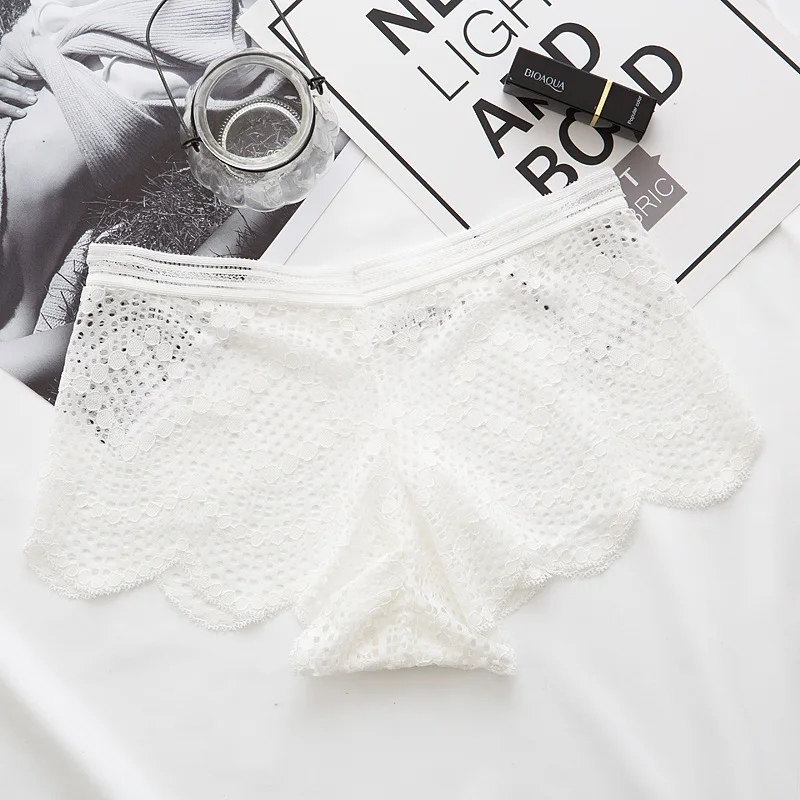 Белый Женские трусики, удобные трусы, женские тонкие сексуальные кружевные одноцветные мягкие дышащие трусы для девушек, нижнее белье высокого качества - Цвет: Белый
