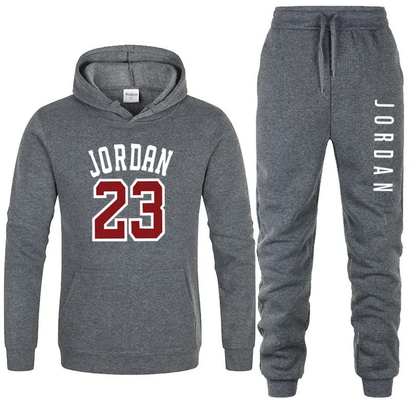 5 23 JORDAN осень зима Лидер продаж мужские комплекты толстовка+ брюки 2 шт. наборы Повседневный Спортивный костюм Мужская спортивная одежда тренажерные залы фитнес пот брюки - Цвет: 5