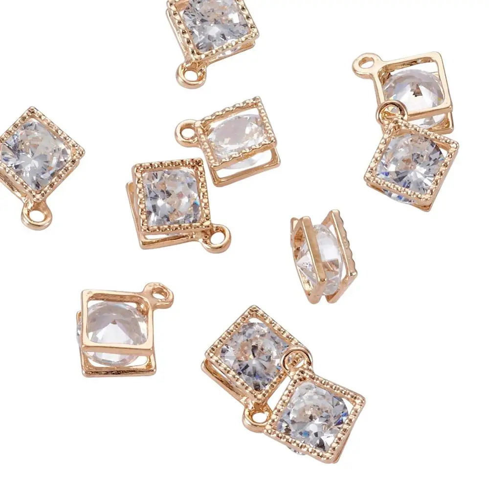 Подвески из сплава подвески ромбы с кубическим цирконием изготовление ювелирных