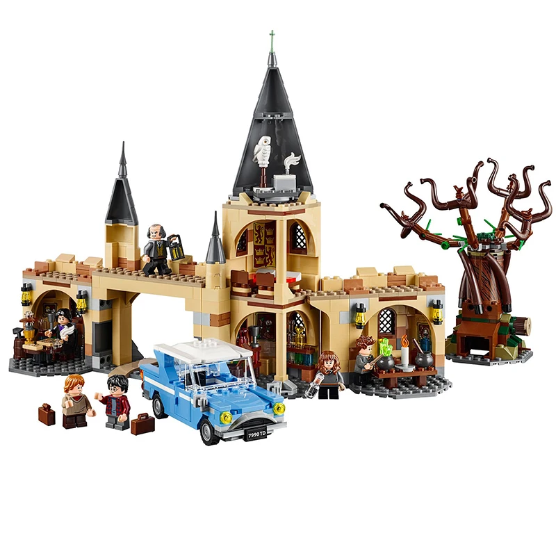 

792PCS Small Building Blocks Compatible Legoinglys Harri Magic Hogwarts Whomping Willow Potters Toys for children girl boys Gift