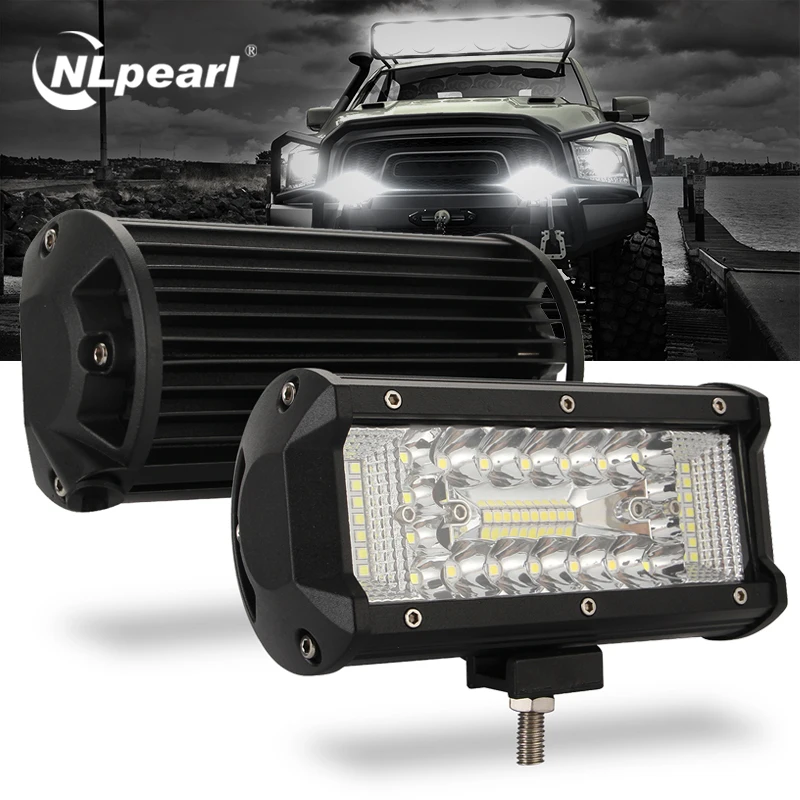 

NLpearl Light Bar/Work Light 4/7inch LED Work Light Off Road 12V 24V Combo LED Fog Light Bar for SUV 4WD 4x4 Truck ATV Tractor