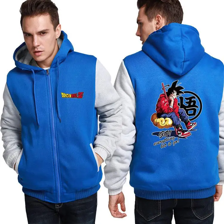 New Arrival Hoodies& Sweatshirts Anime Dragon ball Thick Hoodie Son Goku Sun Wukong Winter Tracksuit Fleece Mens - Цвет: 4